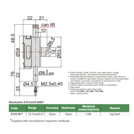 Relógio Comparador Digital 12.7mm/0.001mm USB 2112-10 INSIZE-c97aa8ff-b852-4b2c-8f10-9f30a7a3f133