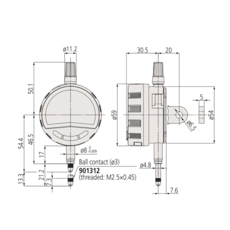 Relógio Comparador Digital 50mm/0.005mm 543-730B MITUTOYO-3482a850-7dd0-4c83-b2dd-224a1d3da83d