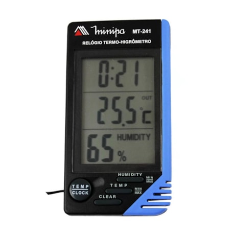 Relógio Termo Higrômetro Digital Interno/Externo 0º a 50ºC MT-241 MINIPA-43e7667b-c6a5-4968-b2d2-120022f21cee