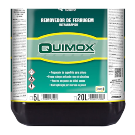 Removedor de Ferrugem Ultrarápido Quimox 5 Litros RA3 TAPMATIC-998c85f3-d934-45cd-a71d-261710a47d69