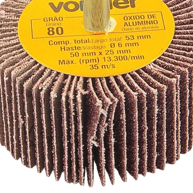 Roda de Lixa 50mm x 25mm com Haste Grão 80 1271500080 VONDER-79a59761-fefa-48bd-a091-abcb9c63f83b