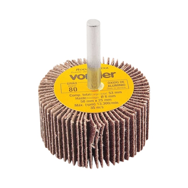 Roda de Lixa 50mm x 25mm com Haste Grão 80 1271500080 VONDER-74f652bf-302c-4ae2-a9c8-67d614ef2b55