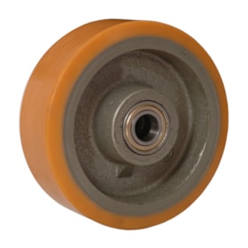 Roda Poliuretano TR 125x38mm 450Kg com Rolamento B642113 TELLURE