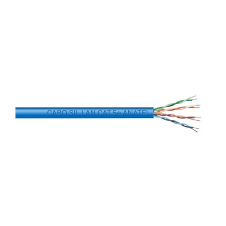 Rolo Cabo de Rede com 4 Pares 24AWG CAT-5E CMX Azul 305 Metros 00109.828 SIL