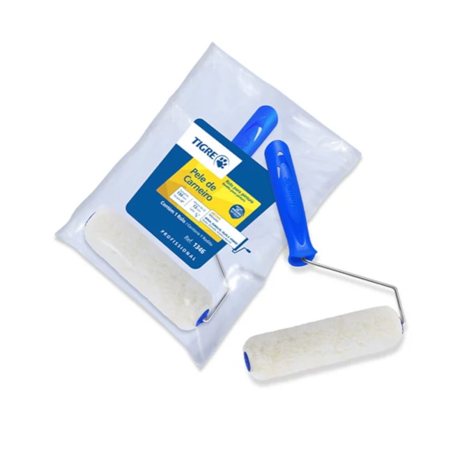 Rolo para Pintura de Lã de Carneiro 15cm com Suporte 1346 TIGRE-53eda301-87f7-4bf1-990a-1e6d657b3716