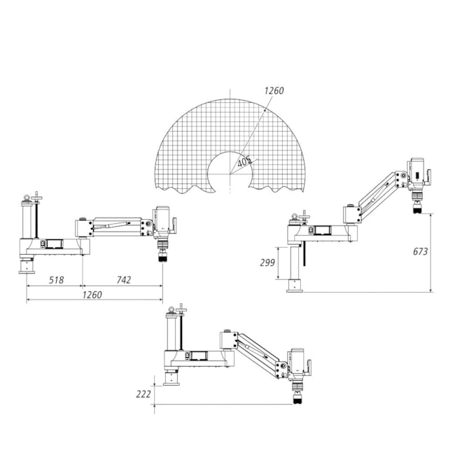 Rosqueadeira Eletrônica M12 A M48 1200W 220V Braço Articulado NR-12 com Lubrificação 06340 BTFIXO-497f0bde-1c4f-4010-bdff-cac8aa662dbc