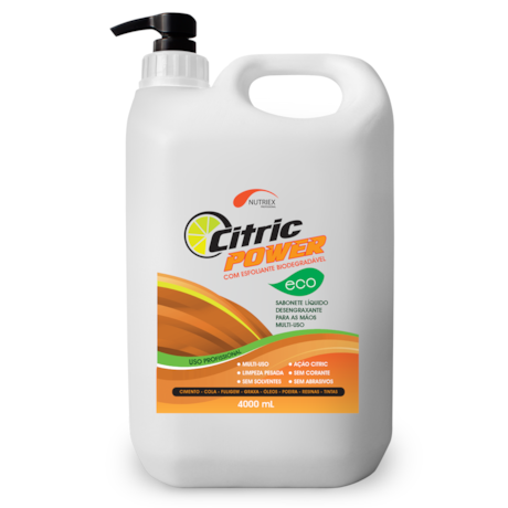 Sabonete Líquido Desengraxante Esfoliante Citric Power 4 Litros 63644 NUTRIEX-43ef1b73-b57f-4af6-a971-5d7cb3e1a522