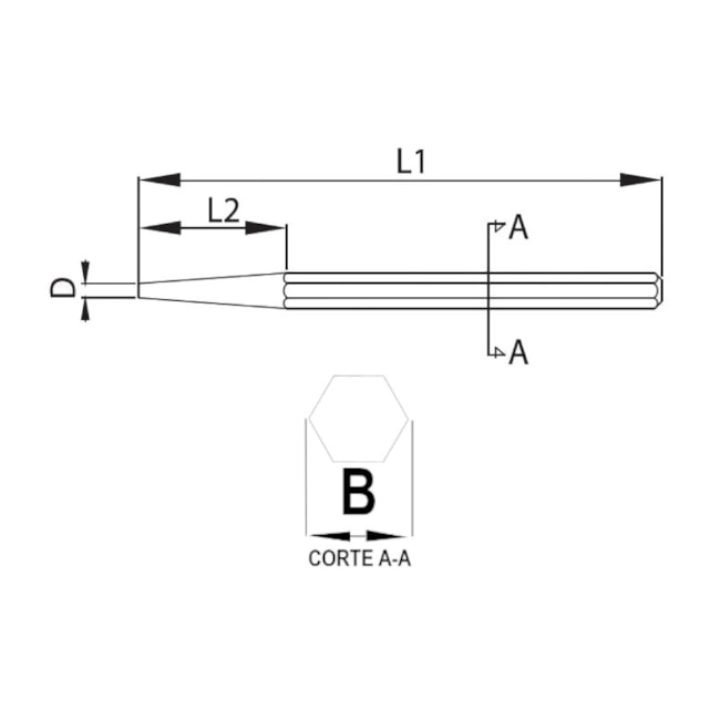 Saca Pino Cônico 165x5 mm 209106BR BELZER-465df645-d545-49de-bca7-cde7172189c3