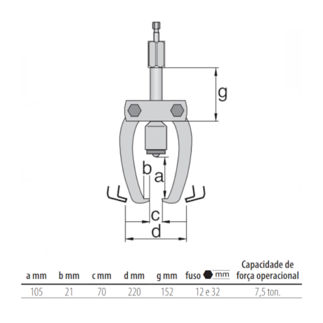 Saca Polia 2 Garras 7.5 Toneladas e Fuso Hidráulico 8564-4HSP1L GEDORE-d748ef06-f078-42b9-aa3e-015011ed87d3