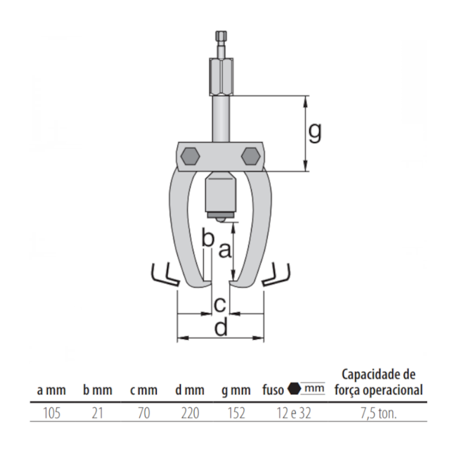 Saca Polia 2 Garras 7.5 Toneladas e Fuso Hidráulico 8564-4HSP1L GEDORE-3c1e18ec-0c9a-4c57-87b3-b6bbebd1044c