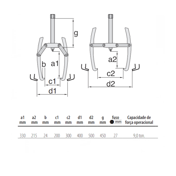 Saca Polia 2 Garras Articuladas 9 Toneladas 8566-2 GEDORE-115468d7-3a73-4c5f-961c-7892dac86d5f