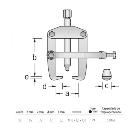 Saca Polia 2 Garras com Estribo de Fixação 1.20/1 GEDORE-4a4b3004-1fd0-4bd3-ba56-1f673041d9e7