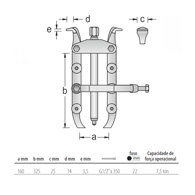 Saca Polia 2 Garras com Estribo de Fixação 1.22/3 GEDORE-ff395b8c-8bf0-4e74-ba58-78294287bf59