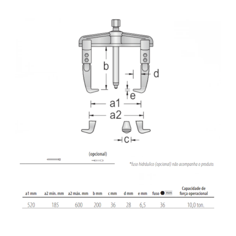 Saca Polia 2 Garras Deslizantes 10 Ton. sem Escala 1.06/4 GEDORE-24c1075d-b090-4e98-8844-84fdd8182843