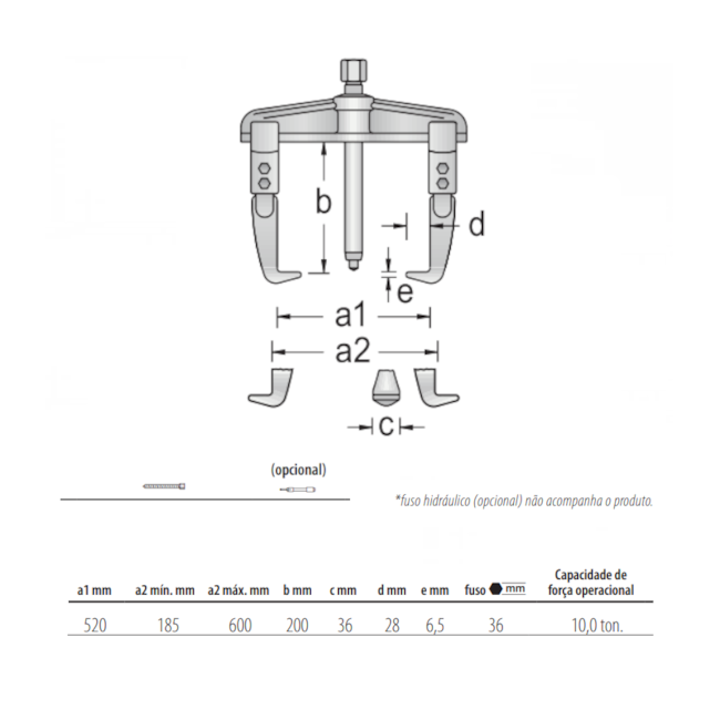 Saca Polia 2 Garras Deslizantes 10 Ton. sem Escala 1.06/4 GEDORE-67ee3ad0-c814-4b5c-b56c-d5278629a948