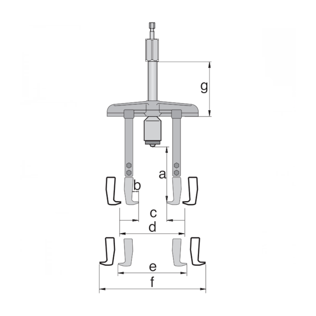 Saca Polia 2 Garras Deslizantes 6 Toneladas Prolongadores e Fuso Hidráulico 8220-20LHSP1 GEDORE-f1505b2c-2a2f-4e6f-9ba6-a1b453c00815