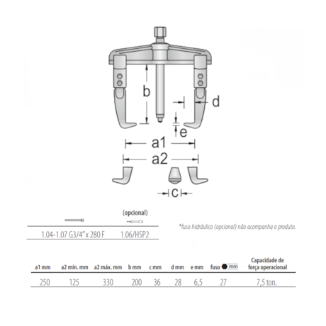 Saca Polia 2 Garras Deslizantes 7.5 Ton c/ Escala 1.06/3 GEDORE-79efc208-a520-4a97-90c9-179771029d22