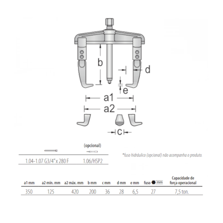 Saca Polia 2 Garras Deslizantes 7.5 Ton c/ Escala 1.06/3A GEDORE-8dfedb19-2fa8-4918-938f-55ff4066f6bc