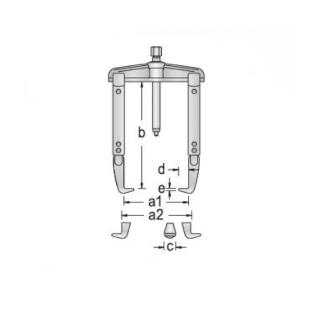 Saca Polia 2 Garras Deslizantes Longas 3 Toneladas com Escala 1.06/1-2 GEDORE-87de6a0b-b12d-436c-bdf9-d22975ec8115