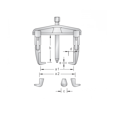 Saca Polia 2 Garras Deslizantes Quick Release 10 Toneladas com Escala 1.04/HP2A GEDORE-d8b62301-0d60-450c-b397-c7f20f6f00b3