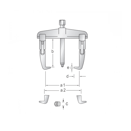 Saca Polia 2 Garras Deslizantes Quick Release 3 Toneladas 1.06/1-E GEDORE-384663c0-accc-402b-887f-163c58e16fd1