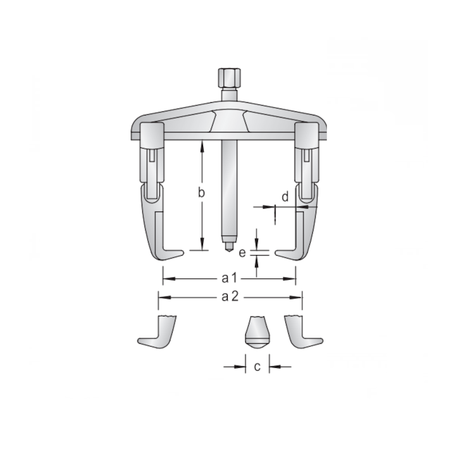 Saca Polia 2 Garras Deslizantes Quick Release 5 Toneladas com Escala 1.04/HP1A GEDORE-d4792ed6-0cdf-4831-b165-ef9af6ff4b2d