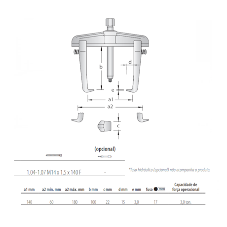 Saca Polia 2 Garras Rígidas Deslizantes 3 Ton c/ Escala 1.06/1A1-B GEDORE-9934887a-e488-49e1-b7ae-92ffccf0a013