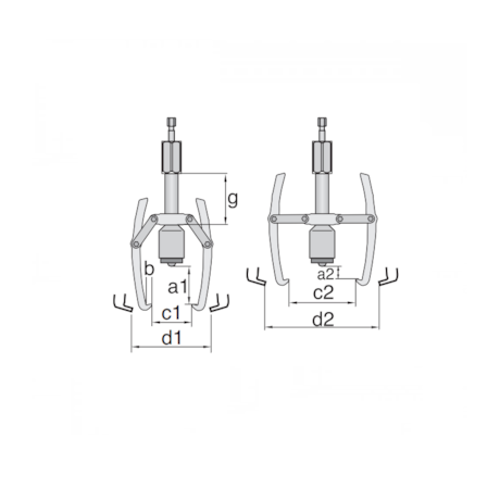 Saca Polia 3 Garras Articuladas 15 Toneladas e Fuso Hidráulico 8567-1-HSP3 GEDORE-c1148255-ef97-4a5a-8625-f22f138702ad
