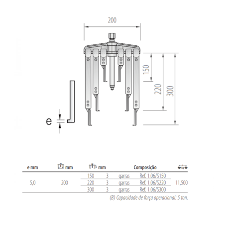 Saca Polia 9 Garras Deslizantes 5.0 Toneladas 1.07/AS-2 GEDORE-d5e2016a-3c67-4190-8112-2e5092bed67f