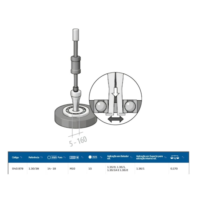 Saca Rolamento Interno 14 a 19mm 1.30/3N GEDORE-fbfb89c0-c9bc-4450-9c53-22a7a04aa483
