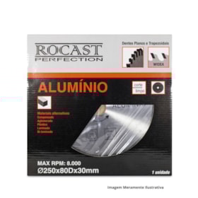 Serra Circular Metal Duro 250mm x 80 Dentes Alumínio 120,0001 ROCAST