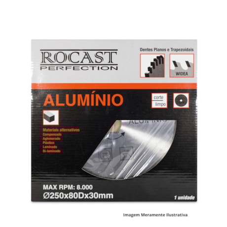 Serra Circular Metal Duro 250mm x 80 Dentes Alumínio 120,0001 ROCAST-7c7ea2d4-09a0-4789-ae9e-78f2388e71b7