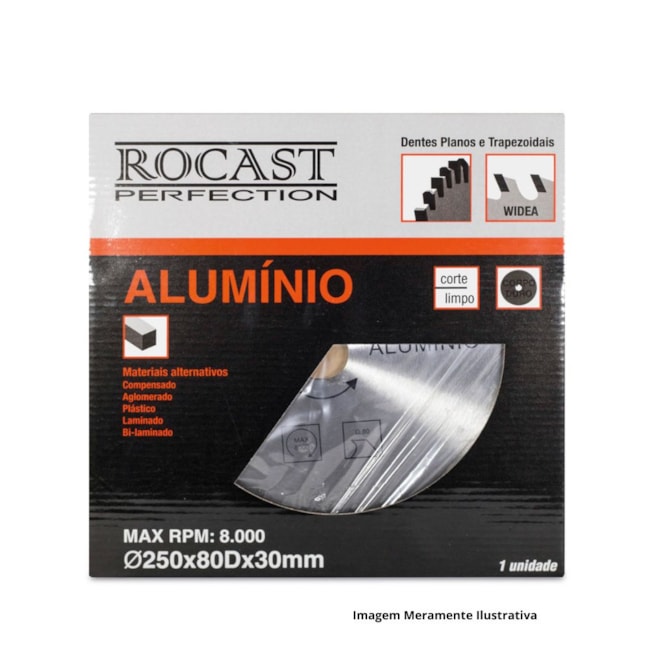 Serra Circular Metal Duro 250mm x 80 Dentes Alumínio 120,0001 ROCAST-1ff92731-2975-418f-b844-ba8427a7cc11