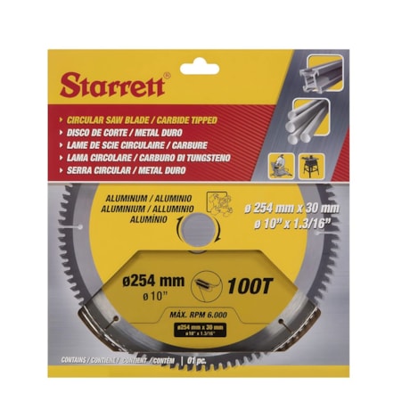 Serra Circular Metal Duro para Alumínio 254 x 30mm 100 Dentes CCS254-100DA STARRETT-aee96cee-c802-4e12-b8dd-ebe13b571961