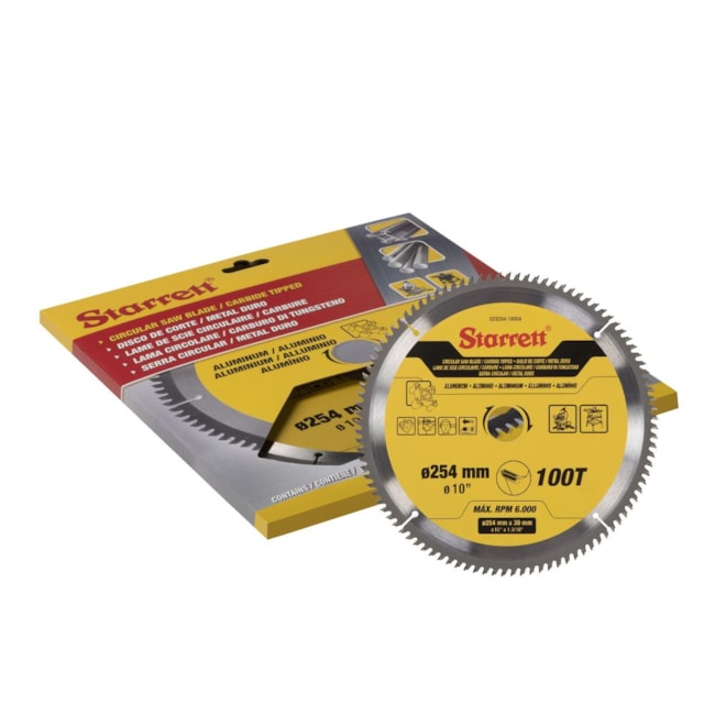 Serra Circular Metal Duro para Alumínio 254 x 30mm 100 Dentes CCS254-100DA STARRETT-dd3a937e-f871-43f2-b1fc-16e0b3dd7013