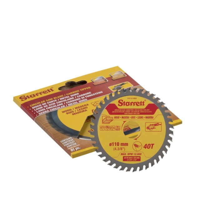 Serra Circular Metal Duro para Madeira 110 x 22mm 40 Dentes CCS110-40BW STARRETT-2c3f8fe4-519b-466e-8578-36cbbcd47e2d