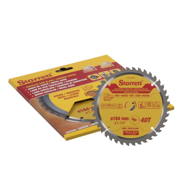 Serra Circular Metal Duro para Madeira 184 x 20mm 40 Dentes CCS184-40AW STARRETT-3116c504-5722-4d6f-bd84-283af1e6b34f
