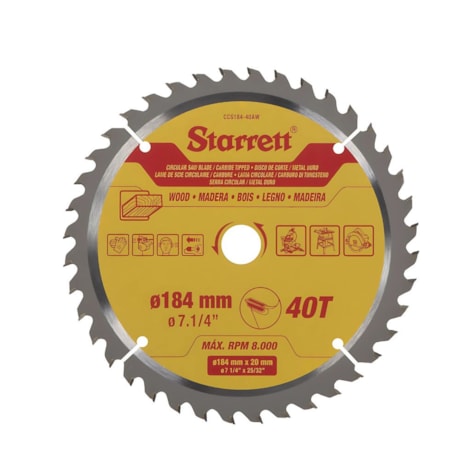 Serra Circular Metal Duro para Madeira 184 x 20mm 40 Dentes CCS184-40AW STARRETT-e40e6bd8-69e3-4bbf-8373-518b44ce4e40