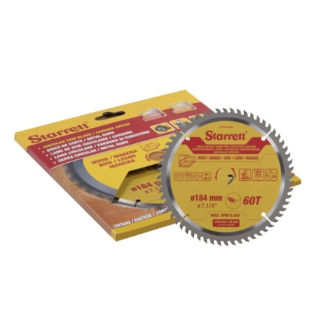 Serra Circular Metal Duro para Madeira 184 x 20mm 60 Dentes CCS184-60AW STARRETT-f5c0f560-f1ae-4d77-813d-0ee2d550b3c3