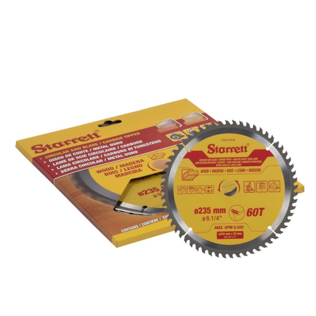 Serra Circular Metal Duro para Madeira 235 x 25mm 60 Dentes CCS235-60CW STARRETT-2084b028-0da5-418e-b9f3-910e45146ad1