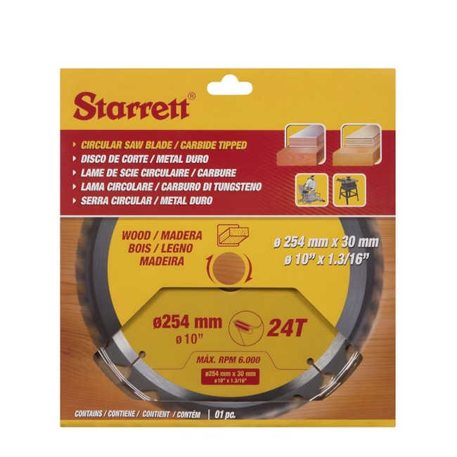 Serra Circular Metal Duro para Madeira 254 x 30mm 24 Dentes CCS254-24DW STARRETT-47a64a95-c78a-4351-97b9-bbef859b62fe