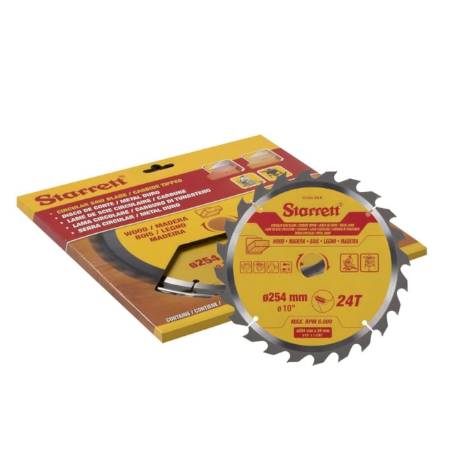 Serra Circular Metal Duro para Madeira 254 x 30mm 24 Dentes CCS254-24DW STARRETT-219676c7-d273-4b08-9ed4-bd1034aad736