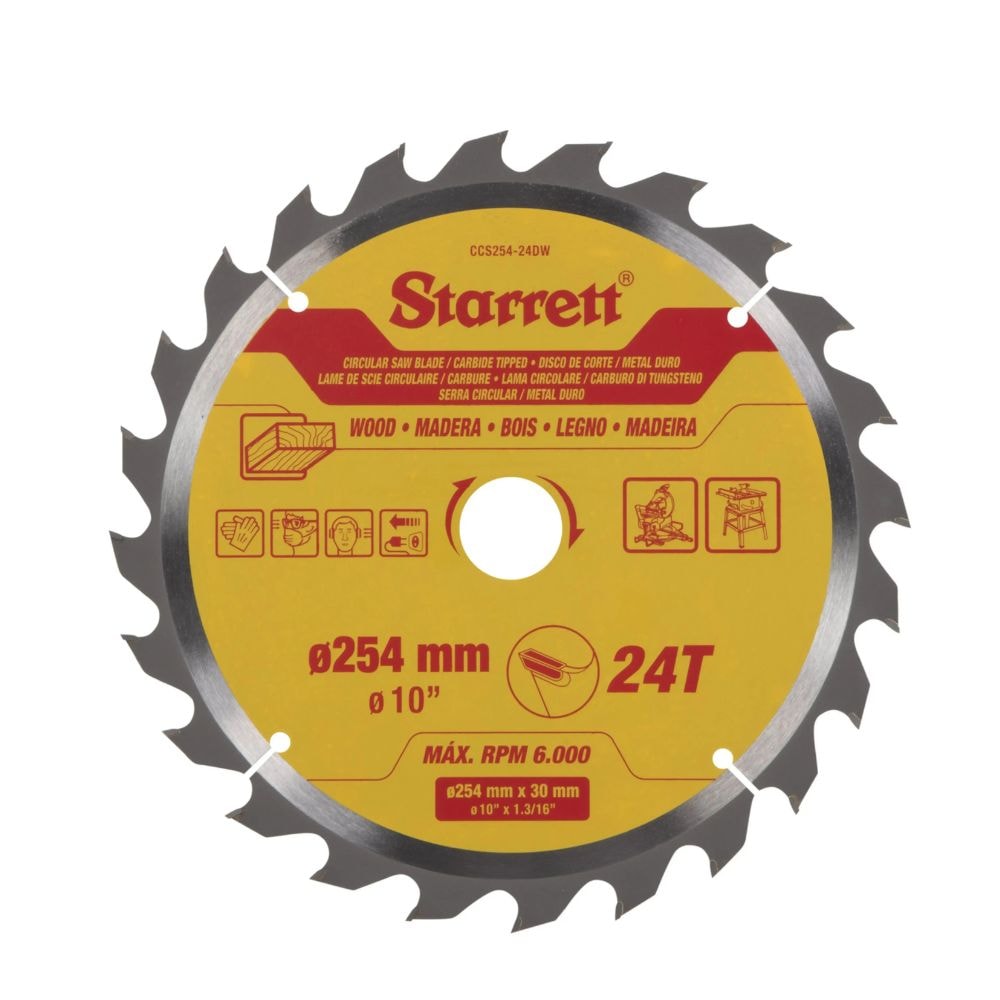 Serra Circular Metal Duro para Madeira 254 x 30mm 24 Dentes CCS254