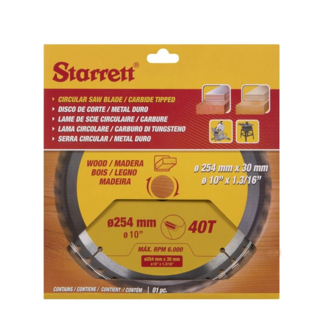 Serra Circular Metal Duro para Madeira 254 x 30mm 40 Dentes CCS254-40DW STARRETT-b028d48c-dde3-4fe3-8a69-56715e45b495