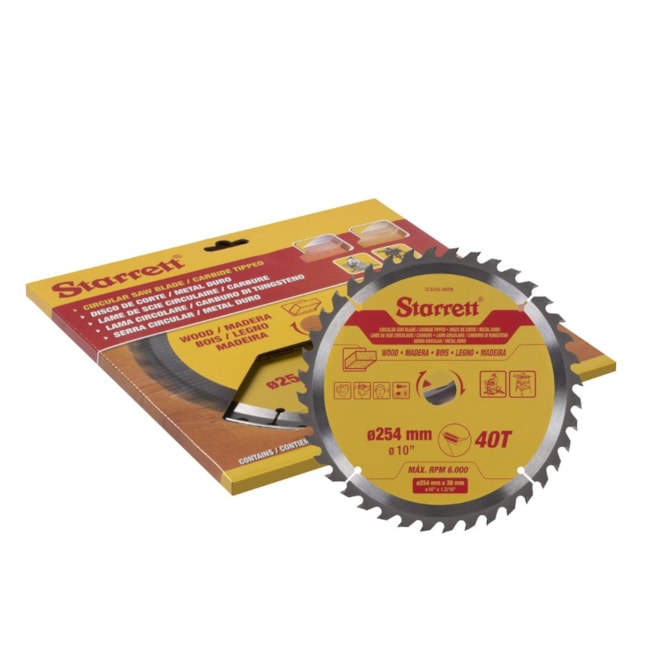 Serra Circular Metal Duro para Madeira 254 x 30mm 40 Dentes CCS254-40DW STARRETT-58a4bf13-78c3-461f-b418-a7600e7113eb