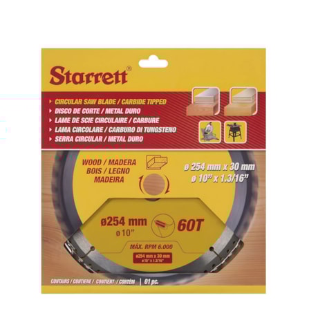 Serra Circular Metal Duro para Madeira 254 x 30mm 60 Dentes CCS254-60DW STARRETT-a2b3963b-ab51-4bee-82b9-08c3741e74ea