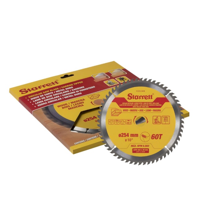 Serra Circular Metal Duro para Madeira 254 x 30mm 60 Dentes CCS254-60DW STARRETT-d4a1ad47-9e51-40b9-b589-713925d46f22