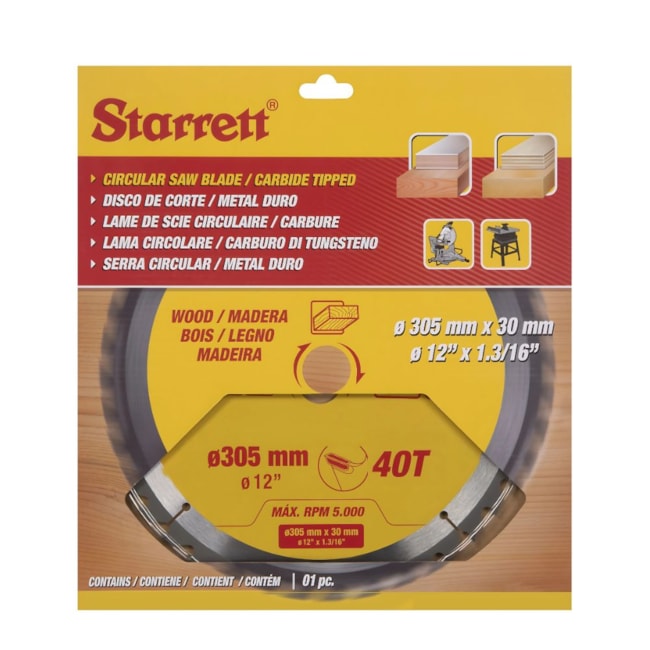 Serra Circular Metal Duro para Madeira 305 x 30mm 40 Dentes CCS305-40DW STARRETT-810c7004-2231-439a-aef6-bac5c1ee7f24