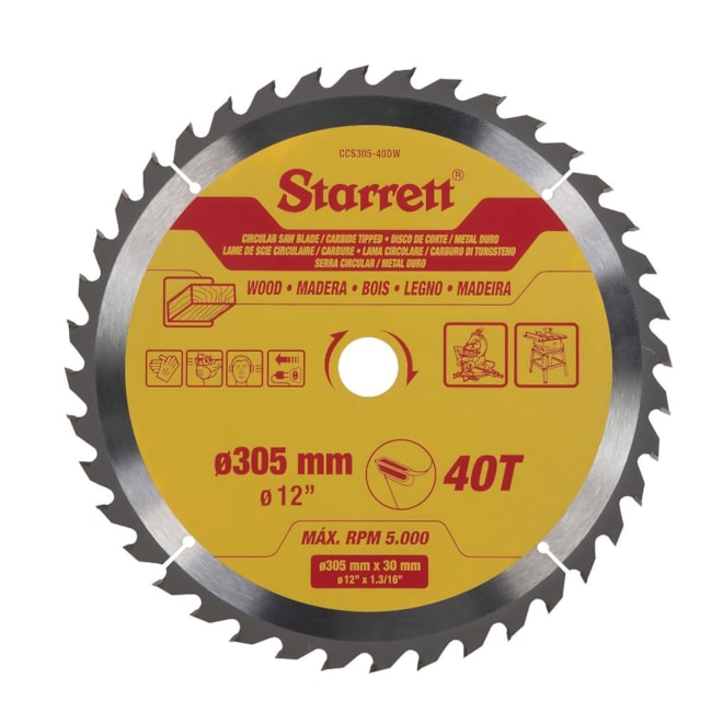 Serra Circular Metal Duro para Madeira 305 x 30mm 40 Dentes CCS305-40DW STARRETT-9acc2d73-3e6a-4c7a-b7b0-b639a64190c1