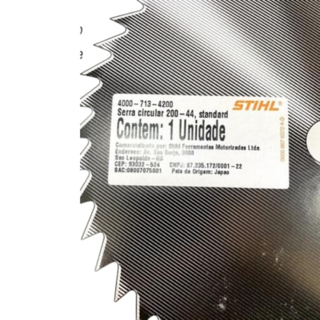 Serra Circular para Roçadeira 20mm X 200mm 44 Dentes STANDARD FS160 4000-713-4200 STIHL-a1a9df94-742c-4401-b7fe-245fa5e0f9c0
